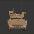 3D Rendered Bronze Armored Military Vehicle With Tracked Chassis Antennas And Turret Structure