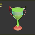 Shiny Golden Trophy With Two Handles And Sturdy Base As Premium Award Equipment