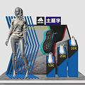 Adidas Themed Display Stand With Mannequin Hoodie Sneakers And 10K 20K 30K Signage