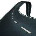 Curved Road Infrastructure With Black Pavement Yellow Dividing Lines And White Edge Lines