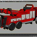 Red Emergency Rescue Vehicle With Tow Hook White Stripes And Rescue Functions