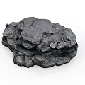 Black Wooden Stone Decorative Object With Irregular Texture And Layered Natural Shape