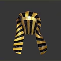 Ancient Egyptian Style Shiny Black and Yellow Striped Headdress for Game Movie Character
