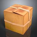 Household Items Packaged In Wooden Box With Straps For Storage And Transport