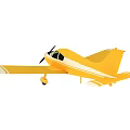 Yellow Small Fighter Jet Model With Propeller And Detailed Design Features