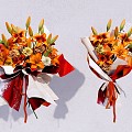 Modern floral orange lily flower bouquet narcissus lily flower festival bouquet flower floral ornaments yellow lily flower 3d model