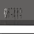 Modern Black Shower Heads Display With White Bathrobe And Towel Rack