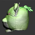 Cute Green Frog Shaped Plush Bag With Big Eyes And Pink Cheeks