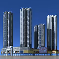 Modern High Rise Commercial Complex With Shopping Mall And Office Spaces