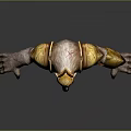 Game Movie Character Wolf Headed Warrior with Golden Armor Muscular Build Sharp Claws Standing