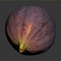 Fresh Purple Pink Fig with Water Droplets on Surface Against Gray Background
