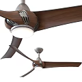 Modern Wooden Ceiling Chandelier With Fan Blades And Lighting For Home Interior