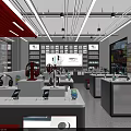 Spacious Bright Modern Smartphone And Digital Electronics Specialty Store Interior Design With Product Display Counters