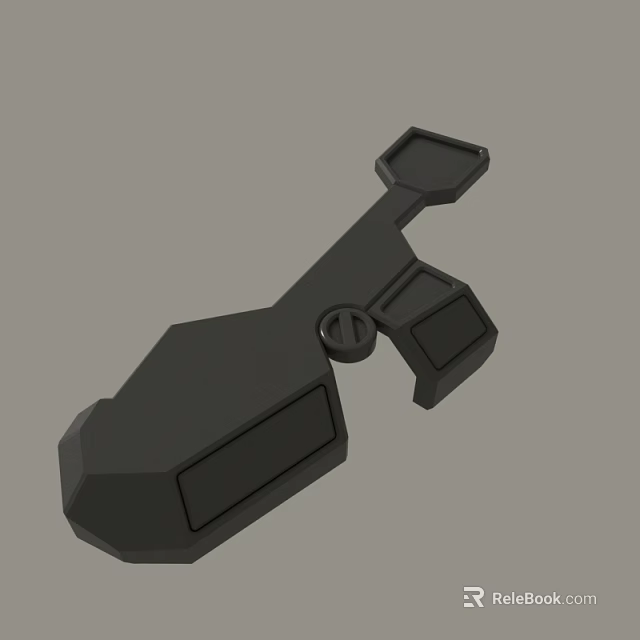 Black 3D Mechanical Component Design With Hexagonal Rectangular And Circular Shapes 3d model 