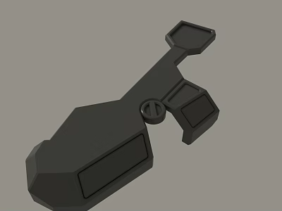Black 3D Mechanical Component Design With Hexagonal Rectangular And Circular Shapes 3d model