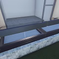 Detached Villa Terrace Featuring Glass Railing Stone Floor And Green Grass