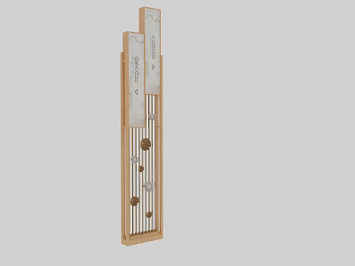 Commercial Equipment With Wooden Frame And Vertical Information Display Panels 3d model