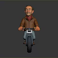 Cartoon Character Riding Off Road Motorcycle With Large Tires And Handlebars Number 11