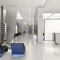 Modern Hair Salon Interior Design With Three Mirrors Black Styling Chairs And Workstations