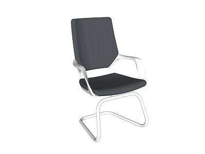 Modern Black Office Chair With Sleek Metal Frame And Comfortable Padded Backrest 3d model