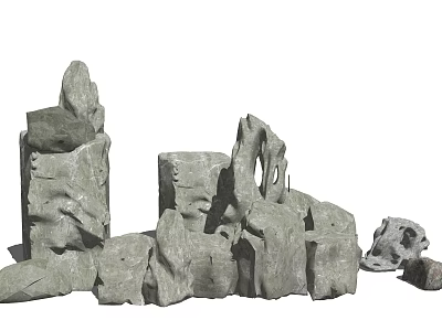 Modern rockery landscape sketch rockery stone 3d model
