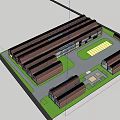Modern Factory Building Characteristic Factory Building 3d model