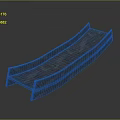 Curved Metallic Industrial Component With Smooth Surface And Support Structure Design