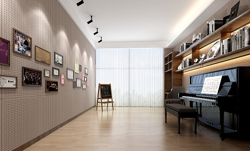 Modern Piano Room 3d model