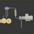 Mechanical Assembly With Yellow Gears Electric Motor Metal Brackets And Connecting Components