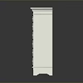 White Chest of Drawers with Classical Design and Carved Base Features Multiple Drawers