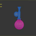 Scientific Laboratory Equipment With Pink Striped Spherical Base And White Tubular Structure