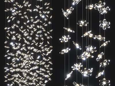 Elegant Sparkling Crystal Chandelier With Hanging Glass Prisms And Bright Illumination 3d model