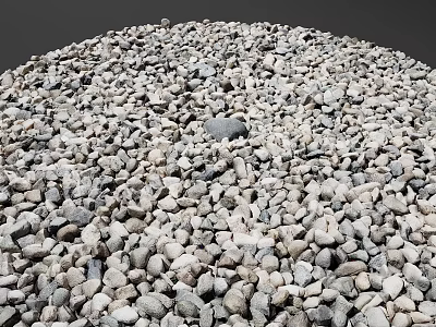 Natural Rockery Stones With Mixed Sizes And Gray White Hues For Landscaping 3d model
