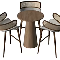 Modern Rattan Casual Table and Chair Combination 3d model