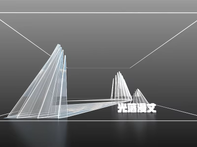 Modern Display Shelves With Geometric Wireframe Structure And Spatial Layout Design 3d model