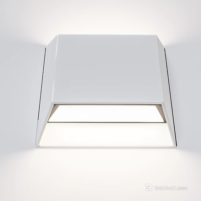 Modern White Square Design Wall Lamp With Sleek Illumination For Home Interior Decor 3d model 