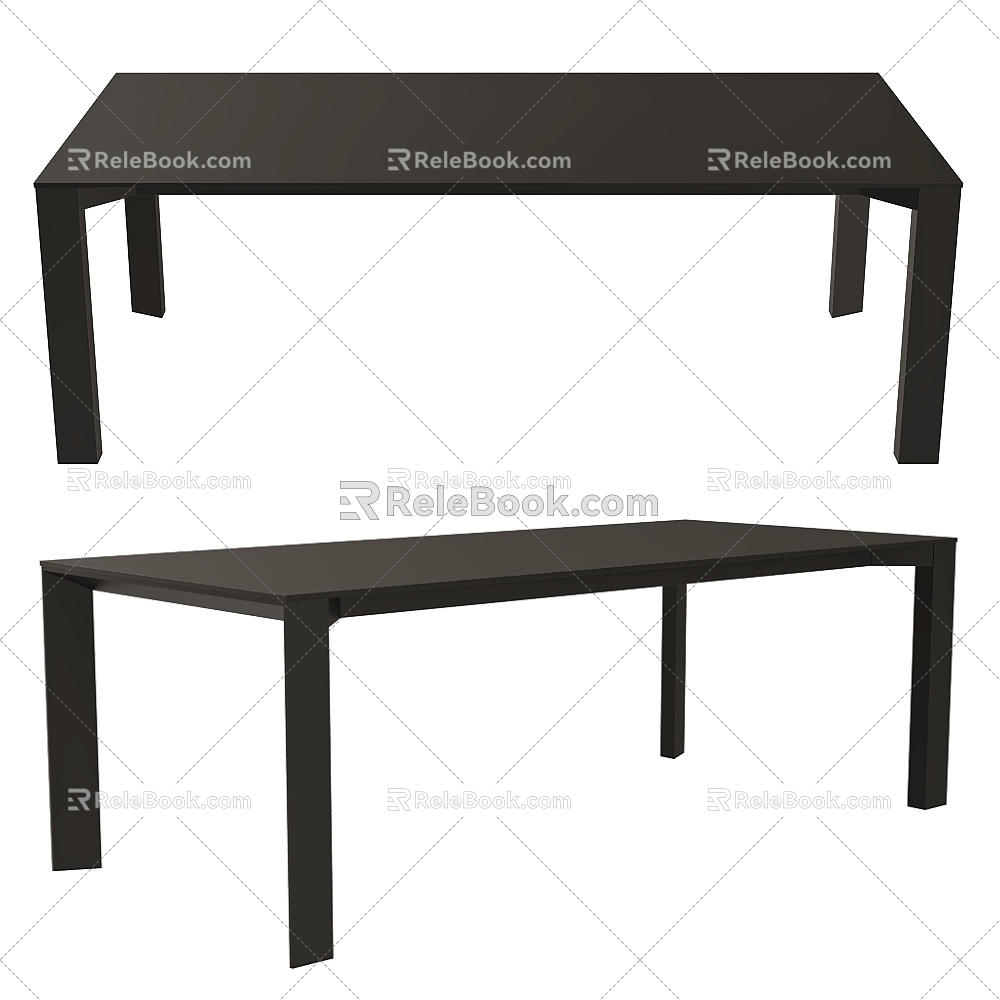 Balma Minimalist Rectangular Table Dining Table Desk Conference Table Tea Table 3d model