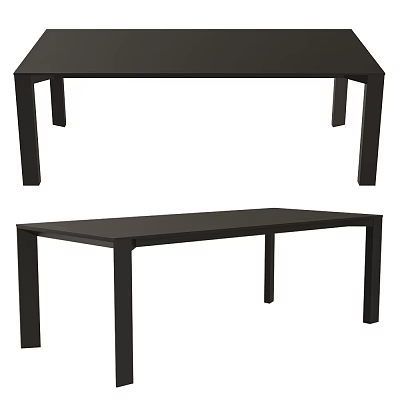 Sleek Modern Black Dining Table With Simple Lines And Sturdy Structure Design 3d model