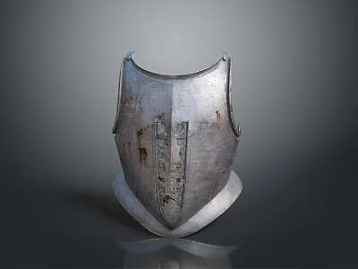 Vintage Metal Decorative Breastplate With Rustic Design For Home Interior 3d model