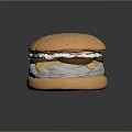 Delicious Golden Hamburger With Sesame Seed Bun Juicy Patty And Melted Cheese