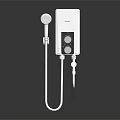 Instant Electric Water Heater With White And Black Design Control Panel And Shower Head