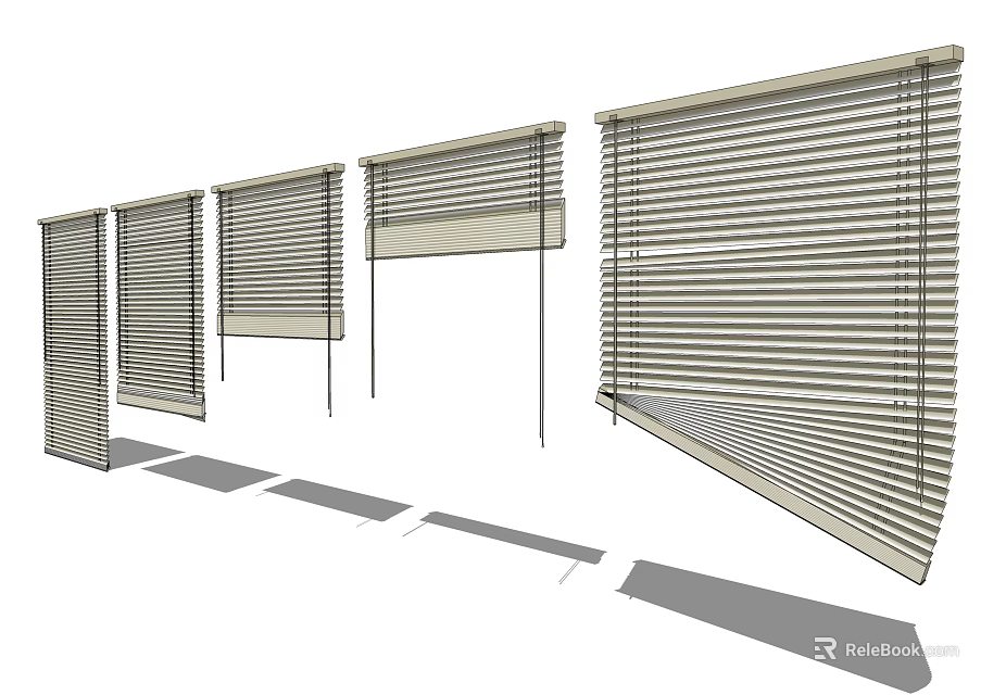 Various Modern Window Blinds Designs With Light Control And Installation Options 3d model