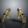 Military Green Protective Gloves With Reinforced Palms And Wrist Straps