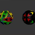 Colorful Geometric Sphere Household Items With Multicolor Patterns And Reflective Surfaces