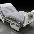 Medical Bed With Adjustable Frame Inflatable Mattress Mobile Wheels And Control Panel 3d model