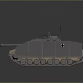 Detailed Military Armored Tank With Cannon Turret Tracks And Antenna