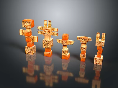 Totem Tribal Totem Ancient Remains Ancient Cultural Relics Monuments Ruins Castle 3d model