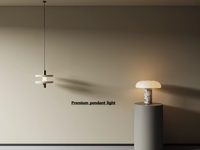 Premium Modern Pendant Light Design With Sleek Metal Structure And Neutral Wall Interior 3d model