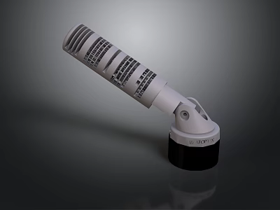 White Cylindrical Smoke Detector Device With Black Base And Clear Labels 3d model