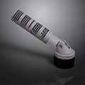 White Cylindrical Smoke Detector Device With Black Base And Clear Labels